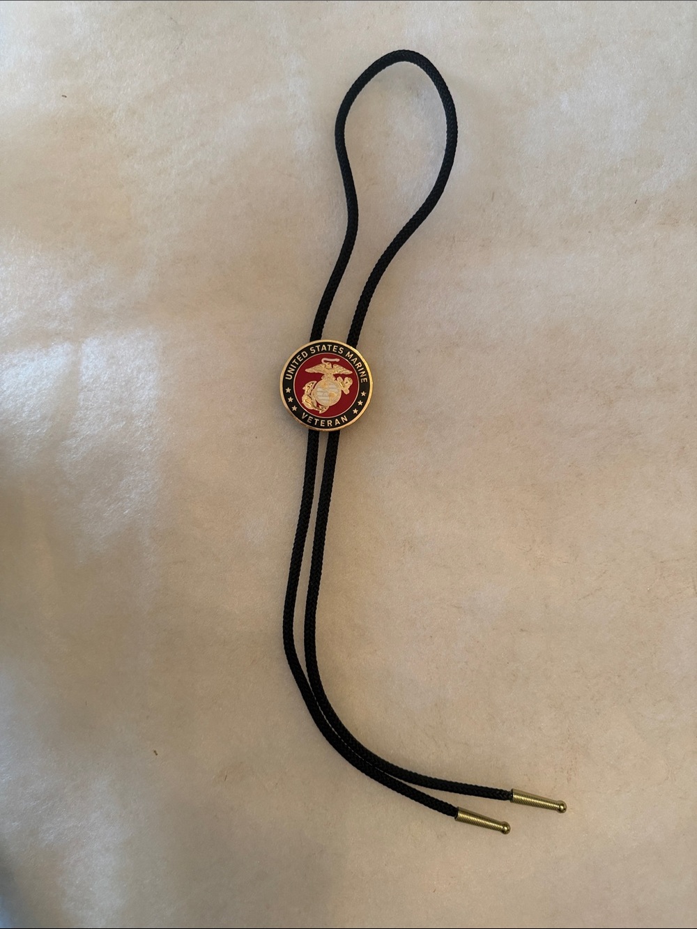 United States Marine Veteran Red and Gold Bolo Tie